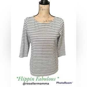 Croft & Barrow black and White Striped Knit Top size medium